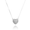 Colar Coração Micro Pave Pequeno Zirconias Brancas Prata 925