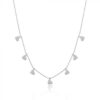 Colar Corações Cravejados Zirconias Prata 925