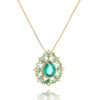 Colar De Gota Luxury Dourado Zirconias Turmalina Semi Joias Fashion