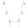 Colar Prata 925 De 6 Gotinhas Zirconias Brancas Rosé