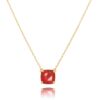 Colar Quadrado Rubi Banho De Ouro 18K Semi Joia Online