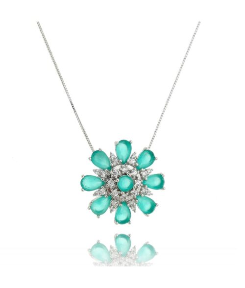 Colar Delicado De Flor Turmalina Leitosa Semi Joia Online