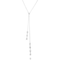 Gravatinha 8 Zirconias Colar Da Moda Semi Joia Em Rodio