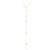 Colar gravatinha delicada de estrelinhas zirconias prata 925 banho ouro