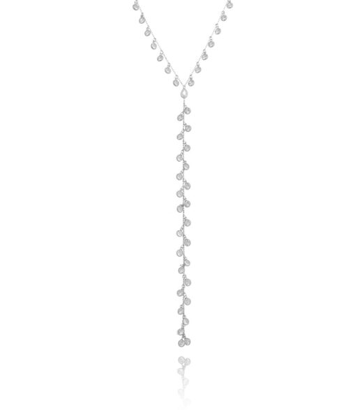 Colar Gravatinha Exclusiva De Zirconias Prata 925