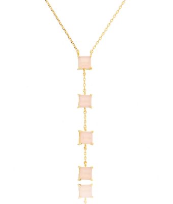 Gravatinha De Zirconias Quadradinhas Rosa Dourado Semijoia Exclusiva