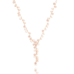 Colar Gravatinha Em Prata 925 De Zirconias Brancas Joia De Luxo Rosé