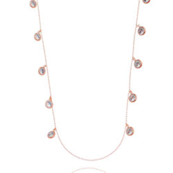 Colar Longo 10 Zirconias Redondas Para Composição De Colares Rosé