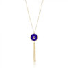 Colar Longo De Olho Grego Rustico Com Tassel De Franjas Prata 925 Banho Ouro 18K