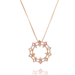 Colar Mandala Colorida Rosé Semi Joia