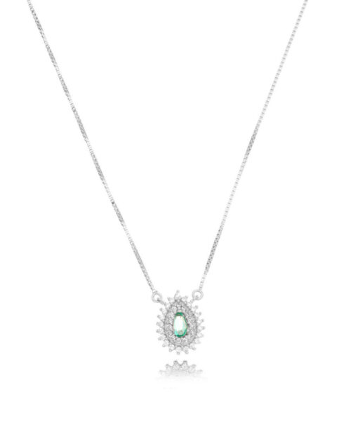 Colar Joia Em Prata 925 De Gotinha Pequena Princess Turmalina