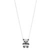 Colar Panda Cravejado Zirconias Brancas E Pretas Prata 925