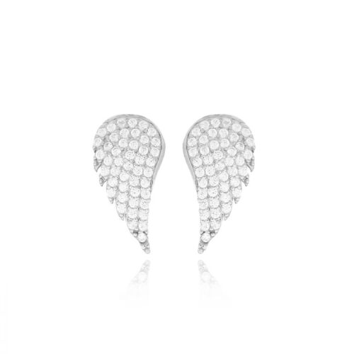 Ear cuff pequeno de asinha cravejada zirconias brancas prata 925