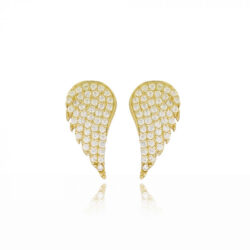 Ear Cuff Pequeno De Asinha Cravejada Zirconias Brancas Banho Ouro