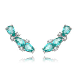 Ear Cuff Prata 925 Gotinhas Turmalinas Joias Da Moda Waufen