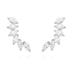 Earcuff cristal prata 925 joias modernas Waufen