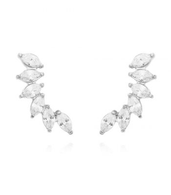 Earcuff cristal prata 925 joias modernas Waufen