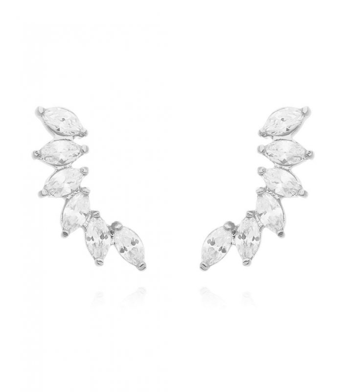 Earcuff cristal prata 925 joias modernas Waufen