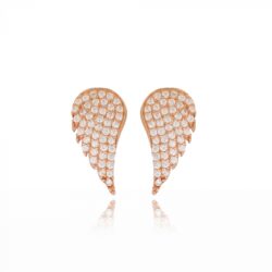 Ear Cuff Pequeno De Asinha Cravejada Zirconias Brancas Prata 925 Rose