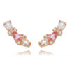 Ear Cuff Prata 925 Cristais Coloridos Banho Rosé Waufen Joias