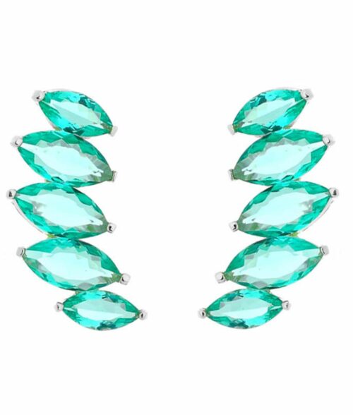 Earcuff Turmalina Com Banho De Rodio Semi Joias Fina