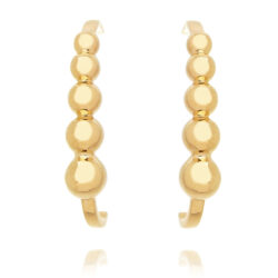 Ear Hook De Bolinhas Prata 925 Joia Da Moda Banho Ouro
