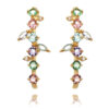 Ear Hook Colorido De Prata 925 Luxuoso Banhado Em Ouro