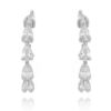 Ear Hook De Gotinhas Zirconias Brancas Rodio Semi Joia