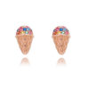 Mini Brinco De Sorvetinho Colorido Prata 925 Rose