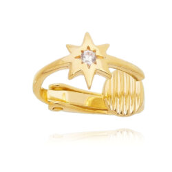 Piercing Prata 925 Fake De Estrela Com Zirconia Branca Banho Ouro (unitário)