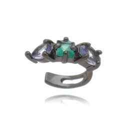 Piercing De Pressão Geometrico Colorido Rodio Negro Sem Joia