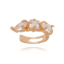 Piercing Geometrico De Zirconias Brancas Rosé Semi Joia