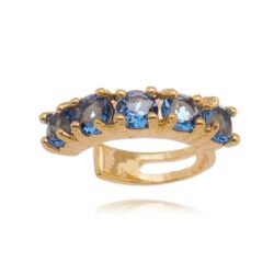 Piercing Prata 925 Fake Safira Banho Ouro 18K (unitário)