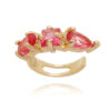 Piercing falso geometrico rubelita prata 925 banho ouro (unitário)