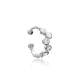 Piercing De Pressão Bolinhas Zirconias Brancas Prata 925