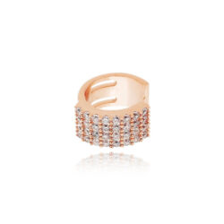Piercing Falso Rosé Com Zirconias Semi Joias Da Moda