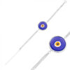 Pulseira Rústica De Olho Grego Azul Royal Esmaltado Prata 925
