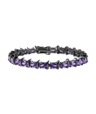 Pulseira Riviera Quadradinha Zirconia Tanzanita Semi Joia