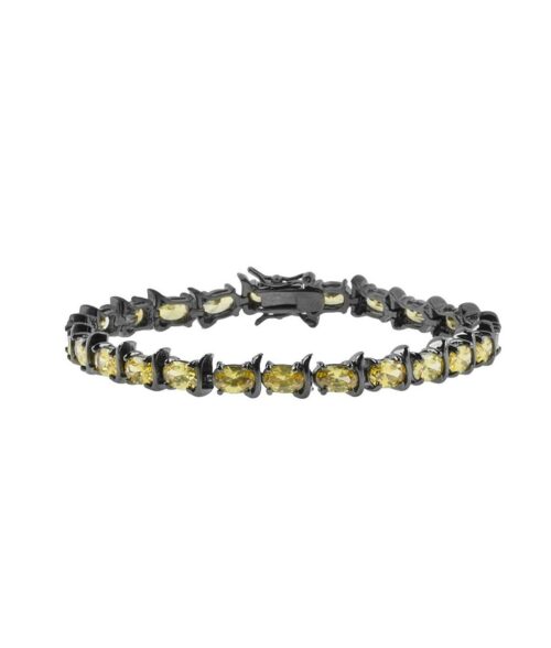 Pulseira Riviera Amarela Semi Jóia Fina Ródio Negro