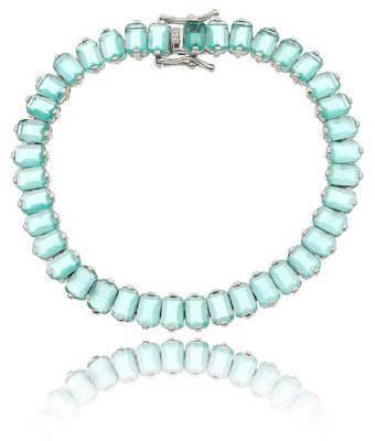 Pulseira Riviera Turmalina Luxo Zirconias Retangulares Joia