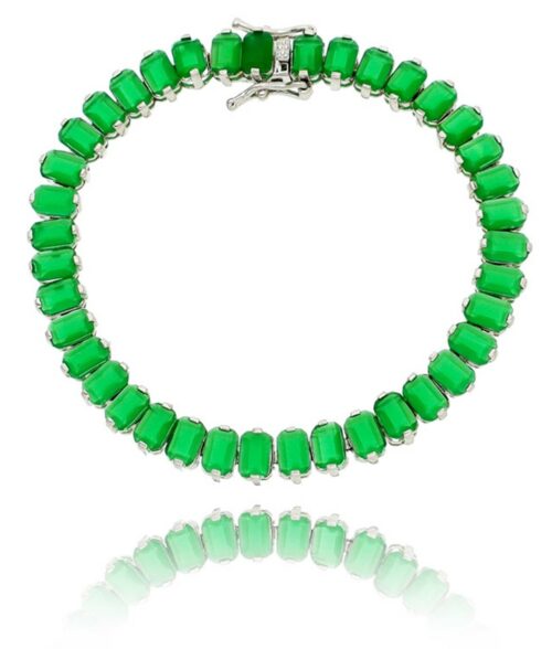 Pulseiras Riviera Esmeralda Candy Zirconias Retangulares