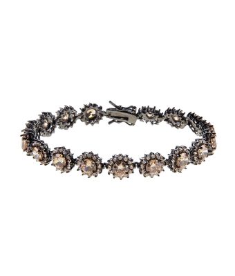 Pulseira Riviera De Zirconias Champagne Semijoia Fina