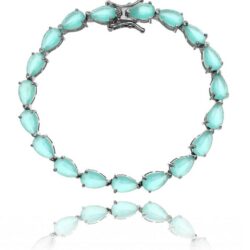 Pulseira Riviera Gota Turmalina Candy Rodio Negro Semi Joias Da Moda