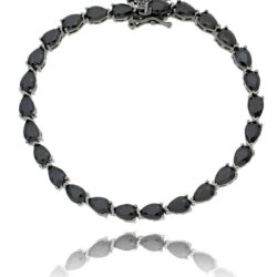 Pulseira Riviera Gota Negra Rodio Negro Semi Joias Da Moda Online