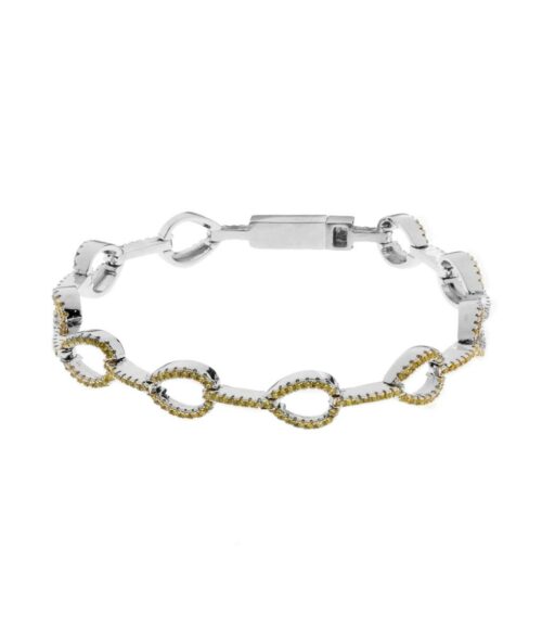 Pulseira Semi Jóia Riviera De Elos Zirconias Green Gold