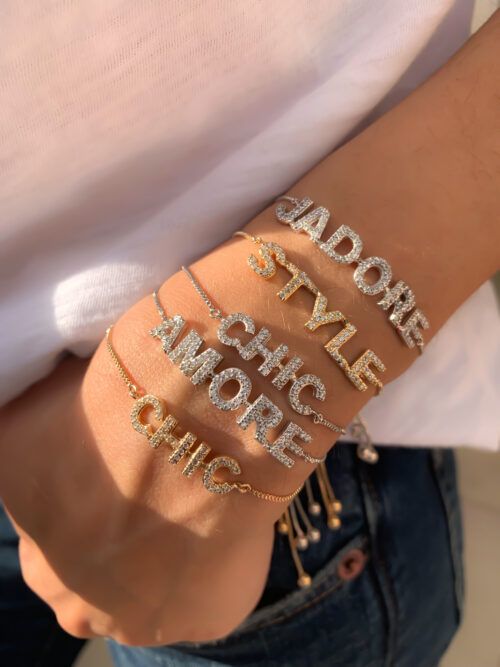 Pulseira Amore Ajustável Cravejada De Zirconias Rodio Semi Joia - Image 2