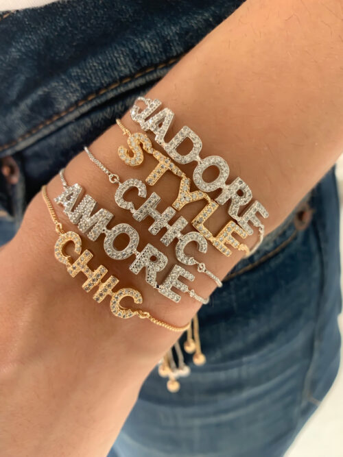Pulseira Amore Ajustável Cravejada De Zirconias Rodio Semi Joia - Image 3