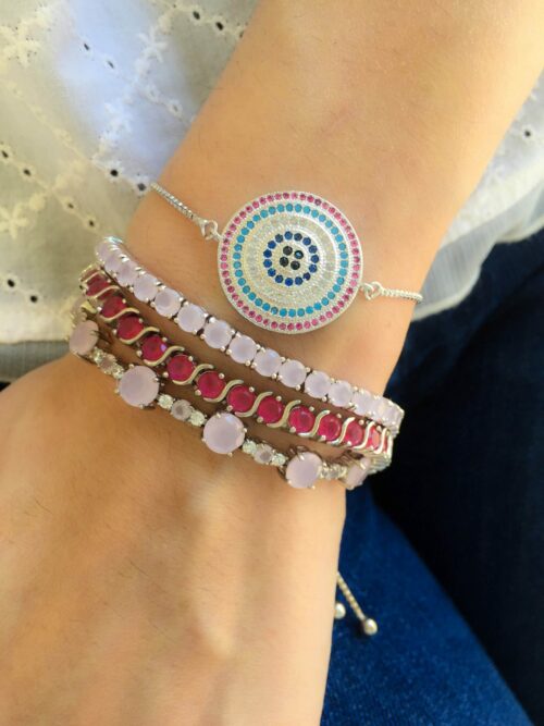 Pulseiras Riviera Rubi Candy Com Ródio Semi Joias De Luxo - Image 3