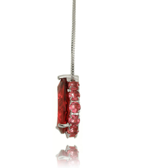 Colar Gota Rubi Deluxe Com Cravação Na Galeria Rodio Semijoia - Image 2