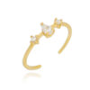 skinny ring de ouro com zirconias cristais joias da moda waufen